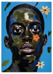 Plakat portret twarz nowoczesna kwiaty 30x40 cm