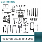 Anglies pluo&scaron;to juodi lipdukai, skirti Toyota Corolla 2014 2015 2016 2017 2018 Pavarų skydelio durelių pakėlimo automobilio salono dekoratyviniai priedai Ignition coil