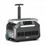 IEE P3200 3200W ne&scaron;iojama elektrinė, 2048Wh saulės generatorius su LiFePO4 baterija, greitas įkrovimas, valdymas per programėlę, 16 prievadų, UPS ne&scaron;iojama elektrinė pilka