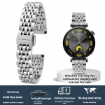 Greito atsegimo laikrodžio apyrankė skirta Huawei Gt5 Dirželis Gt4 41mm Gt 4 5 3 2 nerūdijančio plieno Metalinis Vyrai moterys Rožinio aukso priedai 18mm 22m 18mm width sidabras