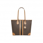 Michael Kors Eva Monogramos Logotipo Juostelės Spalvų Bloko Dengto Drobės Pirkinių Krep&scaron;ys Moteri&scaron;kas krep&scaron;ys Obuolių Ruda 30T9GV0T7B-252 Basic Set (Bag+Dust Bag)