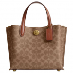 Coach Willow 24 Klasikinio logotipo užsegimas su pasukama spyna Rankinė moteri&scaron;kos rankinės Ruda Karamelinė C8562-B4XHG Basic Set (Bag+Dust Bag)