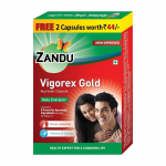 Zandu Vigorex Gold Ajurvedinis kasdienis energizuotojas 20 kapsulių Pakuotė 1 energijai, i&scaron;tvermei ir gyvybingumui