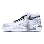 Nike Flight Legacy Atsparūs trinčiai Neslystantys Vidutinio auk&scaron;čio Senovinio stiliaus Krep&scaron;inio Batai Unisex Juodi Balti Pilki BQ4212-101(Komanda611-) 42