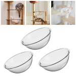 Skaidri kapsulė katės guoliui Skaidrus katės namelis Universalus aktyvumo centras Kačiuko lizdas Kapsulės kupolo dangtelis poilsiui katėms Kačiukui Diameter 32cm beige
