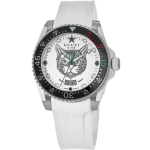 Gucci YA136329 Nardymo Tigras Baltas Ciferblatas Vyri&scaron;kas Laikrodis 40mm balta