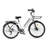 E-BYCCO V1 Elektrinis dviratis 36V 15,6Ah Baterija, 250W Variklis, 25 km/h, 28&times;1,5 colio Padangos, Atitinkantis reglamentus Miesto E-dviratis balta