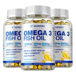 Xemenry Omega-3 žuvų taukai 4080 mg mink&scaron;tos kapsulės 120 vnt. &mdash; EPA DHA, jūrų &scaron;altinis, kasdienė gerovė 120*3