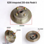 Elektrinio triračio priekinės a&scaron;ies diskinio stabdžio mazgas su pagrindiniu cilindru Integrated 200mm Disc A