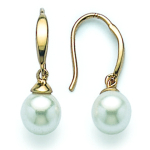 Les Tr&eacute;sors De Lily [C5747] - Boucles Plaqu&eacute; Or 'Perla' Blanc Dor&eacute; - perle 6 mm