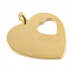 Les Tr&eacute;sors De Lily [C7261] - Pendentif Plaqu&eacute; Or 'Love ' &agrave; Graver auksas