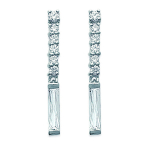 Les Tr&eacute;sors De Lily [D7211] - Boucles Argent 'Palais Royal' blanc argent&eacute; (rhodi&eacute;) - 28 x3 mm