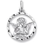 Les Tr&eacute;sors De Lily [G2374] - Pendentif Argent 'Petit Ange' argent&eacute; (rhodi&eacute;) - 18 mm
