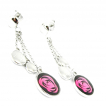 Altesse [I2885] - Boucles acier 'Calypso' floral rose noir