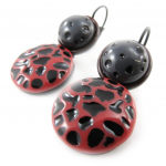 NOA [J1760] - Boucles Cr&eacute;ateur 'Safari' rouge noir raudona