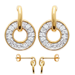 Les Tr&eacute;sors De Lily [J3065] - Boucles Plaqu&eacute; Or 'D&eacute;esse' blanc dor&eacute; - 8x11 mm auksas