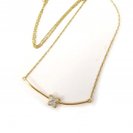 Les Tr&eacute;sors De Lily [K5210] - Collier Plaqu&eacute; Or 'Papillon' 2 tons