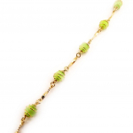 Les Tr&eacute;sors De Lily [L4338] - Bracelet Plaqu&eacute; Or 'Scarlett' vert dor&eacute; (oeil de chat)