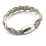 Les Tr&eacute;sors De Lily [M8196] - Bracelet cr&eacute;ateur 'Tresses' argent&eacute; sidabras