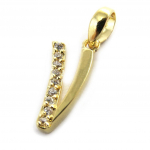 Les Tr&eacute;sors De Lily [M8762] - Pendentif Plaqu&eacute; Or 'Lettre V' blanc dor&eacute; - 21x10 mm