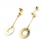 Les Tr&eacute;sors De Lily [N2210] - Boucles Plaqu&eacute; Or 'Zen' dor&eacute; - 35x11 mm