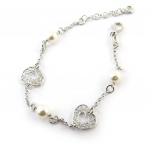 Les Tr&eacute;sors De Lily [N3765] - Bracelet Argent 'Sissi' blanc argent&eacute; (Love)