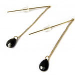 Les Tr&eacute;sors De Lily [N8319] - Boucles Cr&eacute;ateur 'Scarlett' noir dor&eacute; auksas