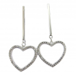 Les Tr&eacute;sors De Lily [P7385] - Boucles cr&eacute;ateur 'Love' blanc argent&eacute; - 40x16 mm balta