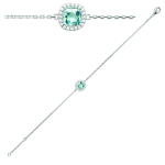 Les Tr&eacute;sors De Lily [Q4704] - Bracelet Argent 'Sissi' turquoise aquamarine argent&eacute; (rhodi&eacute;) - 9x9 mm