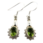 Les Tr&eacute;sors De Lily [Q9892] - Boucles Argent 'Heaven' p&eacute;ridot - 18x9 mm