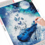 Deimantų tapybos rinkinys peizažinis smuikas 5D DIY deimantų siuvinėjimas I&scaron;pardavimas Drugelis mėnulis Kalnų kri&scaron;tolų nuotraukos Rankų darbo dovana Full Round (20X30CM)