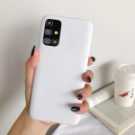 Soft Candy silikoninis TPU dėklas Samsung Galaxy M31 M31S M51 M11 M21 A01 A11 A21S A31 A41 A51 A71 S20 FE S10 Lite S10e S9 Note 10 20 Ultra Samsung A01 Core balta