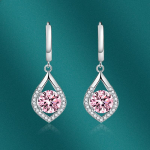 SACE GEMS vario mados cirkonio auskarai, imitacijos mėlyni rožiniai stačiakampiai auskarai moterims rožinė