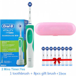 &bdquo;Oral B Dual Clean&ldquo; elektrinis dantų &scaron;epetėlis, vibruojantis, įkraunamas &bdquo;Oral B&ldquo; dantų &scaron;epetėlis su 8 &scaron;epetėlių galvutėmis ir laikymo dėžute