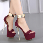 Moteri&scaron;ki siurblys Batai Super auk&scaron;takulniai Vasariniai Sexy Stiletto Atviros platformos sandalai Moteri&scaron;ki madingi naktinio klubo dizainerio batai 38 vyno raudonos spalvos