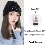 LUPU Beret Hat Perukai Moterims Sintetinis Bob Wig Black Hat Perukai Kepurė su plaukais Naturally Connect Kar&scaron;čiui atsparūs plaukai