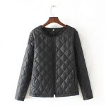 Moteri&scaron;ka rudens ir žiemos didelio dydžio stovima apykaklės laisva termo striukė Lengva pamink&scaron;tinta striukė L juoda