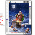 Deimantinė tapyba Kalėdų eglutė Santa Sniego senis Siuvinėjimas Kryželiu Kalnų kri&scaron;tolas Namų dekoras Full Round 20X30CM