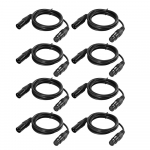 1M/3.3ft XLR Kabelis DMX Scenos &Scaron;viesos Kabelis 3-Pin XLR Male to Female Ki&scaron;tukas Juodas PVC Lizdas Judėjimui juoda