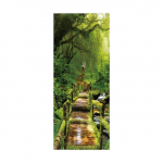 Durų lipdukai vizuali erdvė paplūdimio koridorius menas vandeniui atsparus tapetas Svetainės miegamojo durų tapetai PVC lipnūs lipdukai 77x200cm(cut 2 pcs)