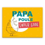 Les Tr&eacute;sors De Lily [A3618] - Magnet c&eacute;ramique 'Papa' jaune (Papa poule super cool) - 8x6 cm įvairiaspalvis