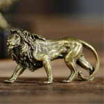 3D mini liūto liejimo gyvūno figūrėlė Retro stiliaus metalo skulptūra Namų biuro kambario darbastalio apdaila Rinkti papuo&scaron;alus Dovana 1PCS