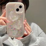 Korėjieti&scaron;kas mielas 3D lazerinis drugelio ovalo formos epoksidinės dervos telefono dėklas iPhone 14 13 12 11 Pro Max gražus blizgantis smūgiams atsparus mink&scaron;tas dangtelis Funda For iPhone 14ProMax