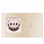 &bdquo;Smart Switch&ldquo; lizdas, grūdintas stiklas, sieninis jutiklinis valdymo jungiklis, skirtas namų biurui German +1 touch