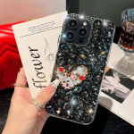 Love Bling Kalnų kri&scaron;tolinio deimantų gėlių dėklas, skirtas Samsung S23 S22 Ultra S21 S20 FE A14 A24 A34 A54 A13 A23 A33 A53 A12 A22 A32 A52 / iPhone blizgantis dangtelis Samsung Z Fold 3 juoda