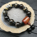 Natūralios tibetieti&scaron;kos Dzi apyrankės žavesys Agatas sruogos Rankinės stygos kinų stiliaus retro apyrankės vyri&scaron;kos priedai