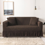 Raukuotas &bdquo;Seersucker&ldquo; sofos užvalkalas svetainei Storas elastingas, tvirtas, tamprus sofos užvalkalas 1/2/3/4 sėdimos sofos fotelio užvalkalas 3 Seat 190-230cm