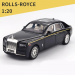 1/20 &bdquo;Scale Royce Diecast&ldquo; automobilio modelio žaislas, patraukiama atgal žaislinė transporto priemonė su garsu ir &scaron;viesa vaikams, mažiems berniukams, mergaitėms, dovanų kolekcija