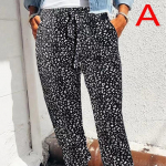 DAFIFY Moteri&scaron;kos mados vasaros pavasario laisvalaikio leopardinio ra&scaron;to kelnės auk&scaron;tu juosmeniu kelnės ir kaprizas XL
