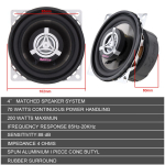 2 vnt 4 colių 10 cm 400 W 2 krypčių automobilinis bendraa&scaron;is automatinis garso muzikos stereofoninis viso diapazono dažnio hifi garsiakalbis 200W